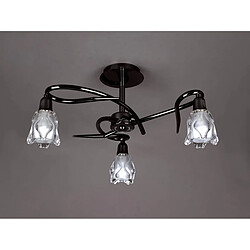 Inspired Plafonnier 3 Lumières L1/SGU10, Chrome Noir, Lampes CFL INCLUSES