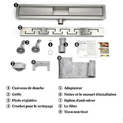 Aica Sanitaire Aica Caniveau de douche italienne 90 cm en acier inoxydable Grec pas cher