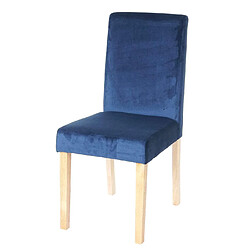 Decoshop26 Lot de 4 chaises de salle à manger / cuisine en tissu velours bleu pétrole CDS04511