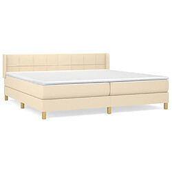 vidaXL Sommier à lattes de lit avec matelas Crème 200x200 cm Tissu