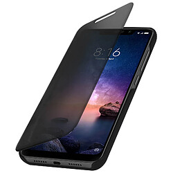 Avizar Housse Xiaomi Redmi Note 6 Pro Étui Miroir Clapet translucide Stand Vidéo Noir