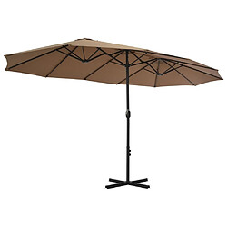 Avis Maison Chic Parasol Jardin | Parasol d'extérieur et poteau en aluminium 460 x 270 cm Taupe - GKD17265