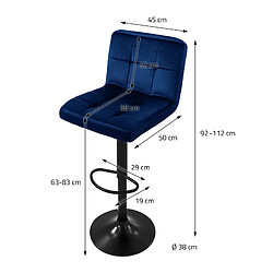 Acheter ML-Design Lot de 6 tabourets de bar rembourrées en velours bleu chaise réglable en hauteur