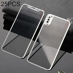 Wewoo Film de verre trempé 25 PCS Titane Alliage Edge Couverture totale + Protection d'écran en pour iPhone XS Max Argent