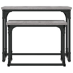 Maison Chic Lot de 2 Table basse gigogne,Table Console pour salon sonoma gris bois d'ingénierie -MN62291 pas cher