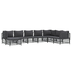 Avis Maison Chic Salon de jardin 8 pcs + coussins - Mobilier/Meubles de jardin - Table et chaises d'extérieur anthracite acier -MN31157