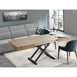 Acheter Inside 75 Table relevable extensible électrique ACTIVA 120/214x38/77x80cm pied métal noir plateau chêne noueux