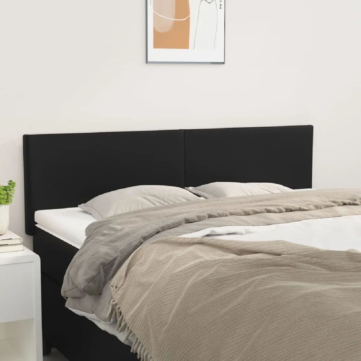 vidaXL Têtes de lit 2 pcs Noir 72x5x78/88 cm Similicuir