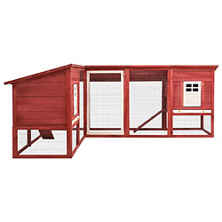 Acheter Helloshop26 Clapier d'extérieur 250 x 192 x 105 cm avec piste rouge et blanc bois de sapin 02_0000598