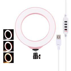 Yonis Ring Light LED 3 Modes Avec Trépied Rose