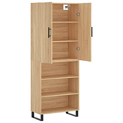 Avis vidaXL Buffet haut Chêne sonoma 69,5x34x180 cm Bois d'ingénierie