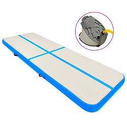 vidaXL Tapis gonflable de gymnastique avec pompe 300x100x20cm PVC Bleu