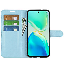 Etui en PU texture litchi, fermoir magnétique avec support pour votre Vivo S15 Pro 5G/V25 Pro 5G - bleu