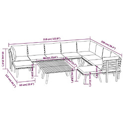 vidaXL Salon de jardin 12 pcs avec coussins Bois d'acacia solide pas cher