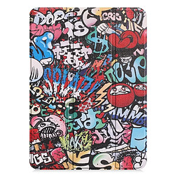 Wewoo Housse Étui Coque en cuir coloré à motif Graffiti horizontal pour iPad Pro 11 pouces 2018avec support à trois rabats et fonction réveil / veille