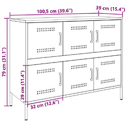 vidaXL Buffet rose 100,5x39x79 cm acier pas cher