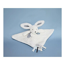 Doudou plat Happy glossy blanc - Doudou et compagnie