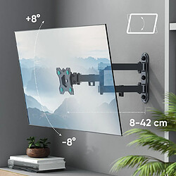 Acheter ONKRON Bras TV Mural Articulé pour 10 - 35 Pouces TV, Support Mural TV Poids jusqu'à 20 kg - Accroche TV Mural VESA 75x75 - 100x100/Support Television Mural Pivotant Inclinable Orientable R4-B Noir