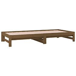 Maison Chic Lit d'appoint Marron miel 2x(90x200)cm,Lit coulissant Lit de repos Bois de pin solide -GKD84241 pas cher