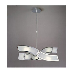 Luminaire Center Suspension Duna Blanc, Chrome poli