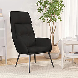 vidaXL Chaise de relaxation Noir Similicuir daim