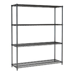 Etagère 4 Niveaux Démontables H.1800mm - Couleur Noire - Combisteel