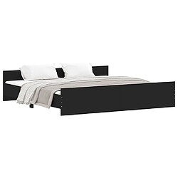 Maison Chic Lit adulte - Cadre Structure de lit avec tête de lit Contemporain et pied de lit noir 180x200 cm -MN28196