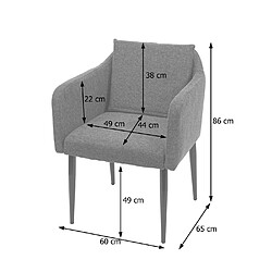Decoshop26 Lot de 6 chaises de salle à manger moderne et confortable en tissu/textile gris foncé 04_0000670
