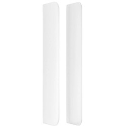 Avis vidaXL Tête de lit avec oreilles Blanc 203x16x118/128 cm Similicuir