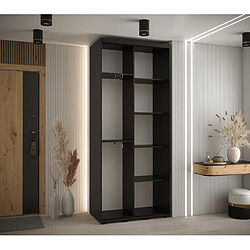 Acheter Abiks Meble Armoire à portes coulissantes Davos 2 H235.2 x L120 x P45 2 portes coulissante (Noir/Noir/Or)