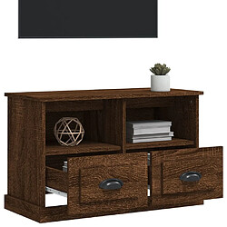 Acheter Maison Chic Meuble TV scandinave - Banc TV pour salon chêne marron 80x35x50 cm bois d'ingénierie -MN51047