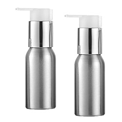 2x Bouteilles De Pompe De Shampooing De Maquillage Vides Contenants De Lotion Crème En Aluminium 50 Ml