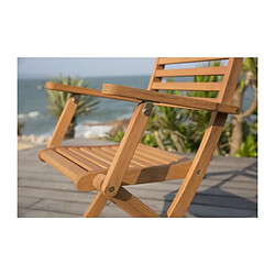 Lot de 4 fauteuils de jardin pliants en eucalyptus FSC - 57 x 52 x H.90 cm