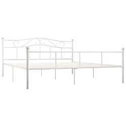 Maison Chic Lit adulte - Lit simple Cadre de lit,Structure du lit Contemporain Blanc Métal 180 x 200 cm -MN67755