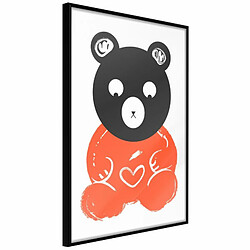 Paris Prix Affiche Murale Encadrée Teddy Bear in Love 20 x 30 cm Noir