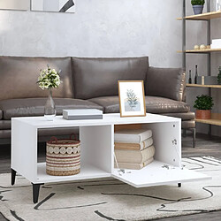 Avis Maison Chic Table basse,Table Console Table d'appoint, Table pour salon blanc 90x50x40 cm bois d'ingénierie -MN92722