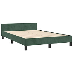 Acheter Maison Chic Lit adulte 120x200cm- Cadre de lit avec tête de lit Contemporain pour chambre Vert foncé Velours -MN69350