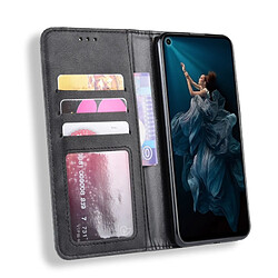 Wewoo Housse Coque Étui en cuir à boucle magnétique avec rétro pour Crazy Horse Texture horizontale HUAWEI Honor 20avec support et fentes cartes et cadre photo Noir pas cher