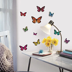 Thedecofactory PAPILLONS RELIEF 3D - Stickers repositionnables papillons en relief 3D