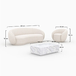 Rendez Vous Deco Pack Izaé canapé, fauteuil et table basse 4 personnes