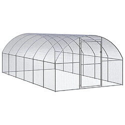 vidaXL Poulailler d'extérieur 3x6x2 m Acier galvanisé