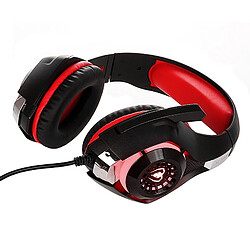 Wewoo Casque rouge pour PS4, Smartphone, Tablette, PC, Ordinateur Portable Stéréo Bass Gaming Filaire avec Microphone et Lumière LED,