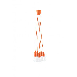 Luminaire Center Suspension DIEGO PVC orange 5 ampoules