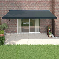 vidaXL Auvent rétractable anthracite 5x3 m tissu et aluminium