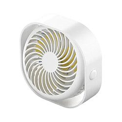 Ventilateur De Bureau 3 Vitesses Rechargeable Vent Fort 360 Degrés Rotatif Voyage Blanc