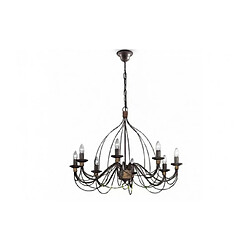 Ideal Lux Chandelier sans abats jours Corte Métal Brun rouille 8 ampoules 80cm