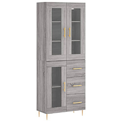 vidaXL Buffet haut Sonoma gris 69,5x34x180 cm Bois d'ingénierie