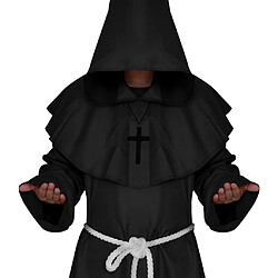 Frère Médiéval à Capuche Moine Prêtre Robe Manteau Costume Cosplay S