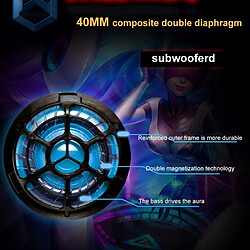 Wewoo Casque sur-oreille gaming écouteurs Subwoofer Stéréo Basse Bandeau avec Microphone (Blanc Bleu) pas cher