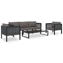 vidaXL Salon de jardin 6 pcs avec coussins résine tressée anthracite